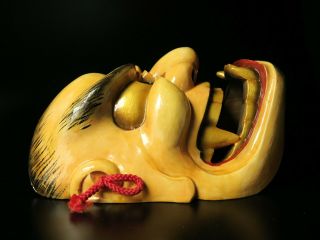Japanese Handmade SHISHIGUCHI mask noh kyougen kagura demon mask bugaku 8