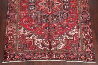 Vintage 6x9 Geometric Heriz Serapi Persian Area Rug Oriental Hand - Knotted Wool 4