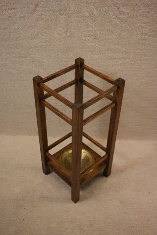 Arts and Craft Oak Umbrella/Cane Stand 2