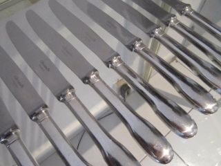 Vintage French Silverplate 11 Dessert Luncheon Knives Christofle Cluny B34