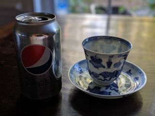 A Rare ‘blue&white’ Chinese Porcelain Cup And Saucer