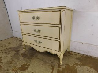 Vintage 1970s Dixie French Provincial Bachelors Chest 3 Drawer Dresser Scroll Ft
