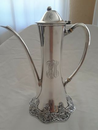 Antique 1892 - 1902 Tiffany And Co.  Sterling Silver Chocolate / Coffee Pot