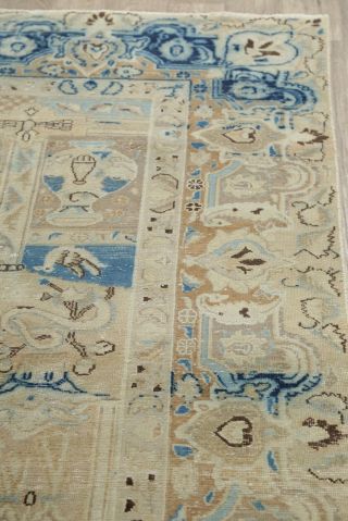 Distressed Old Kashmar Oriental Area Rug Wool Hand - Knotted Muted Carpet 9 x 12 12