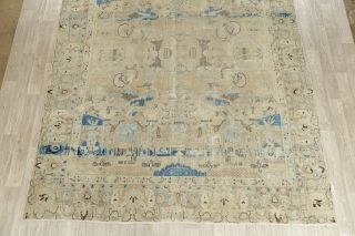 Distressed Old Kashmar Oriental Area Rug Wool Hand - Knotted Muted Carpet 9 x 12 4