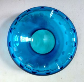 MARC NEWSON Designer Blue Glass Urchin ASHTRAY.  1995 Signed 2