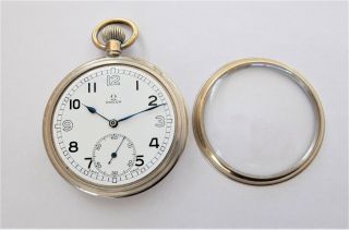 1940 ' S OMEGA MILITARY 15 JEWELLED SWISS LEVER POCKET WATCH IN ORDER 3
