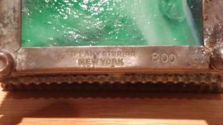 Antique TIFFANY STUDIOS Pine Needle Bronze Favrille Glass Trinket/Coin Box 12
