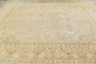 Muted Antique Oriental Floral Area Rug Wool Hand - Knotted Traditional 9x13 Carpet 12