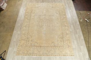 Muted Antique Oriental Floral Area Rug Wool Hand - Knotted Traditional 9x13 Carpet 2