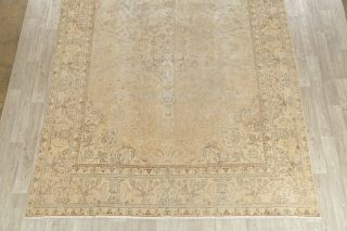 Muted Antique Oriental Floral Area Rug Wool Hand - Knotted Traditional 9x13 Carpet 3