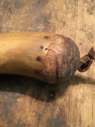 Revolutionary War 18th Century Fancy Carved Facet Spout And Dome End Powder Horn 5