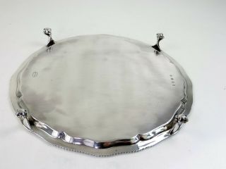 Double Crested SILVER SALVER,  London 1930 by HARMAN 31cm TRAY 1000g 4