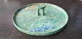 Rare Ancient Viking Bronze Mirror With Handle Fine 8th - Century Ad
