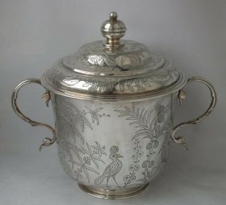 Quality 17th Century Style Solid Sterling Silver Lidded Cup 1912/h 18 Cm/ 825 G