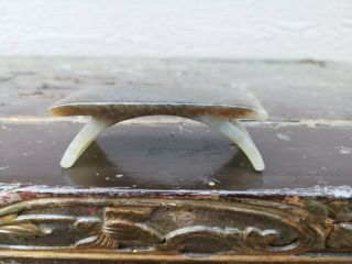 From Old Estate Chinese Qing White Jade Carved Ink Bed Stand Asian China