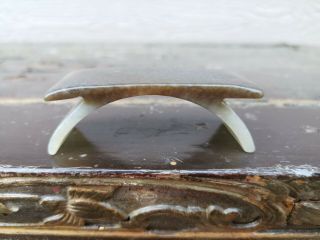 From Old Estate Chinese Qing White Jade Carved Ink Bed Stand Asian China 3