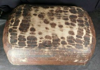 LARGE Antique Primitive Wooden Hand Hewn Trencher Dough Bowl Carved Farm Tray 10