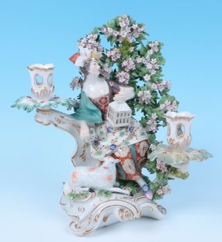 C.  1760 Chelsea Porcelain Candelabra Figurine Antique 18thc.  English Derby Bocage