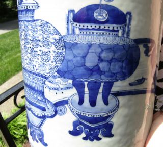 CHINESE LARGE BLUE AND WHITE 18th/19TH C.  VASE,  PRECIOUS OBJECTS 3