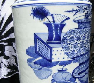 CHINESE LARGE BLUE AND WHITE 18th/19TH C.  VASE,  PRECIOUS OBJECTS 4