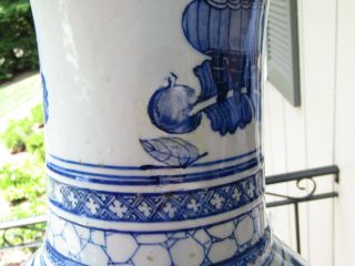CHINESE LARGE BLUE AND WHITE 18th/19TH C.  VASE,  PRECIOUS OBJECTS 9
