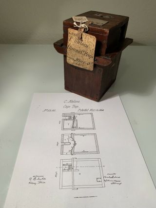 1866 Animal Trap Patent Model US History Antique 1800s Rare 150 yrs old 2