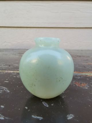 From Old Estate Antique Chinese Qing Carved Jade Snuff Bottle Asian China