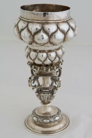 Antique Silver Handmade Beaker Trophy Probably Germany Neurenberg Or Augsburg
