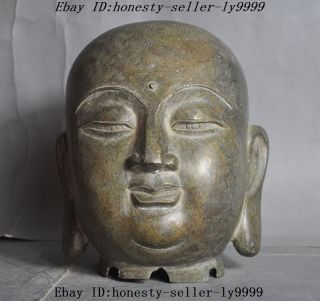 Chinese Buddhism Pure Bronze Jizo Ksitigarbha Tang Monk Sanzo Buddha Head Statue