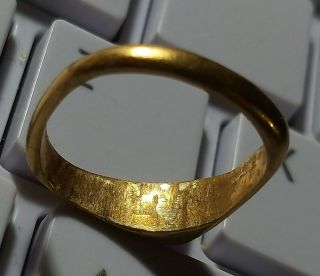 Roman Pure Gold Ring with Red Stone ancient Gold Ring 4