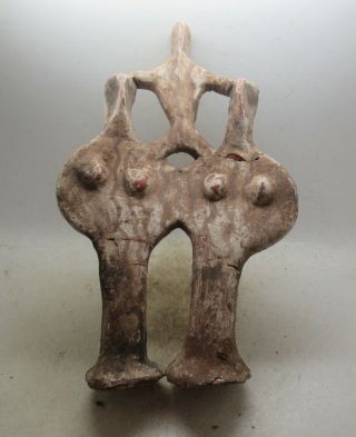 Scarce Circa 1600 - 1100bce Ancient Mycenaean Terracotta Triad Statuette