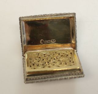 Nathaniel Mills Birmingham Sterling Silver Vinaigrette,  1836.  With Leather Case 5