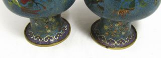 PAIR CHINESE QING DYNASTY CLOISONNE VASES 12