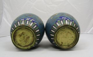 PAIR CHINESE QING DYNASTY CLOISONNE VASES 5