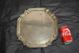 Hallmarked Solid Silver Tray 812g.  Engraved On The Underside.  1962 Sheffield Ev