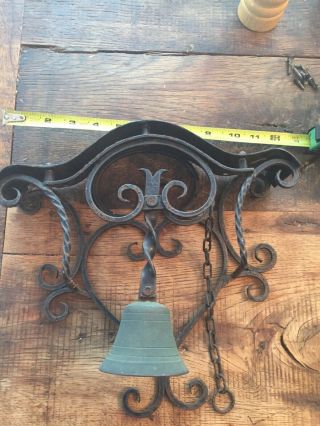 Antique Wrought Iron Pull Chain Door Chime Door Bell