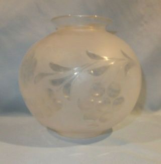 True Old Cut Frosted Argand Gas Oil Lamp Shade