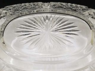 HUGE ANTIQUE FRENCH BRONZE MARBLE CUT CRYSTAL CENTERPIECE BOWL 12