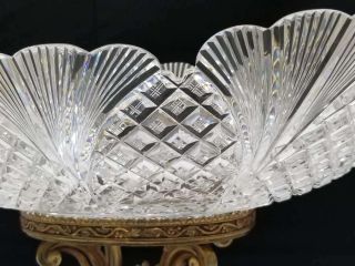 HUGE ANTIQUE FRENCH BRONZE MARBLE CUT CRYSTAL CENTERPIECE BOWL 5