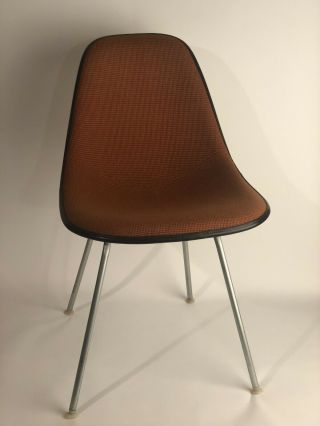 Herman Miller Eames Vintage 1974 Orange Fiberglass Side Shell Chair
