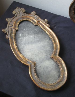 Antique 18th Century 1700 ' s gold gilt wood ornate ITALIAN wood mirrors 2