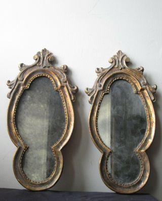 Antique 18th Century 1700 ' s gold gilt wood ornate ITALIAN wood mirrors 3