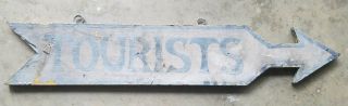 Early 1900 ' s Folk Art Painted TOURISTS Sign 2