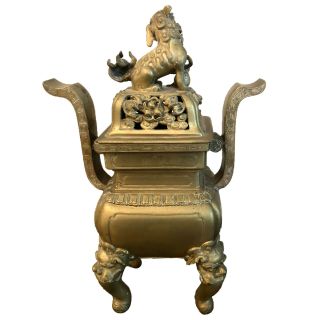 Chinese 18th/19th Century Bronze Censer With Foo Dog 3
