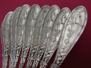 10 Sterling Whiting 4 " Spoons Japanese 1874