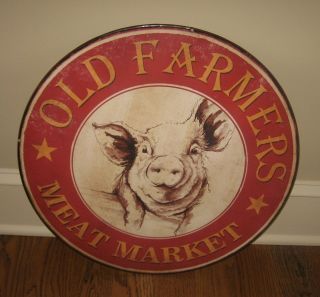 Pig Farmhouse Sign Farmers Meat Market Primitive/french Country Kitchen Decor