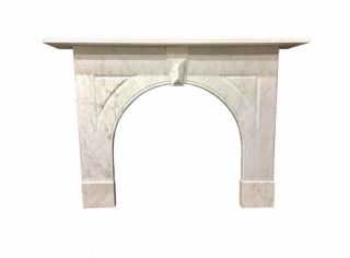 1885 Victorian white Marble Fireplace Mantle 5
