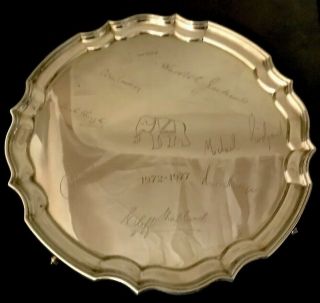 Fremlins Brewery Silver Salver With The Signature Of Colin Cowdrey