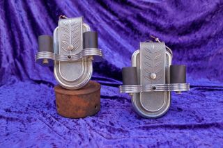 Pair Matching Vintage H.  P.  Inc.  921 - 2 Art Deco Wall Sconce Lights - Restored